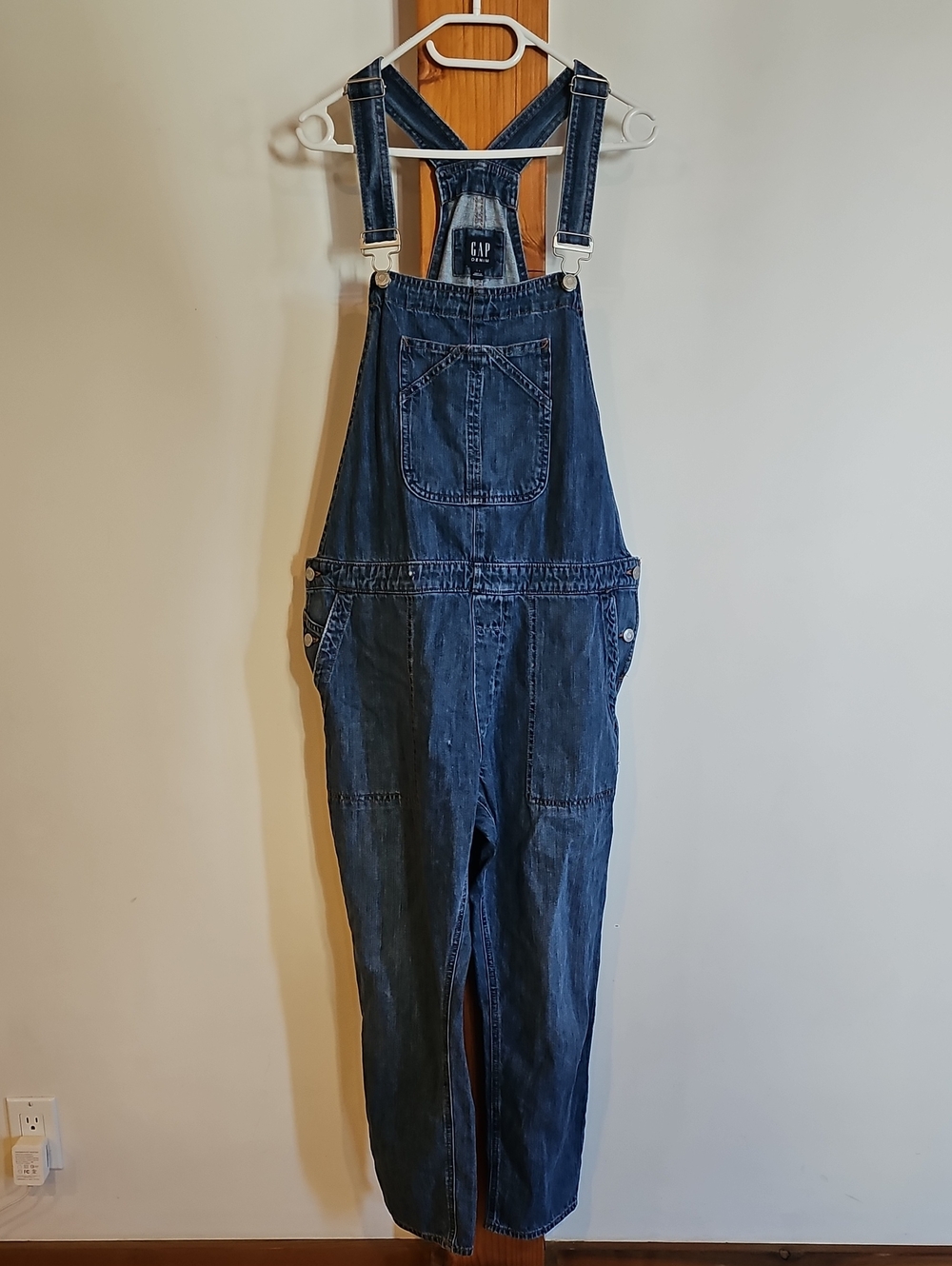 GAP Navy Blue Relaxed Denim Overalls